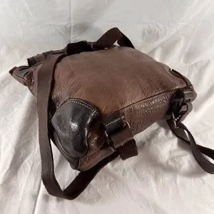 ORIGI Great Authentic Vintage Two tones Brown Leather Rugged Backpack Bag ORIGI Great Authentic Vintage Two tones Brown Leather Rugged  main image 2